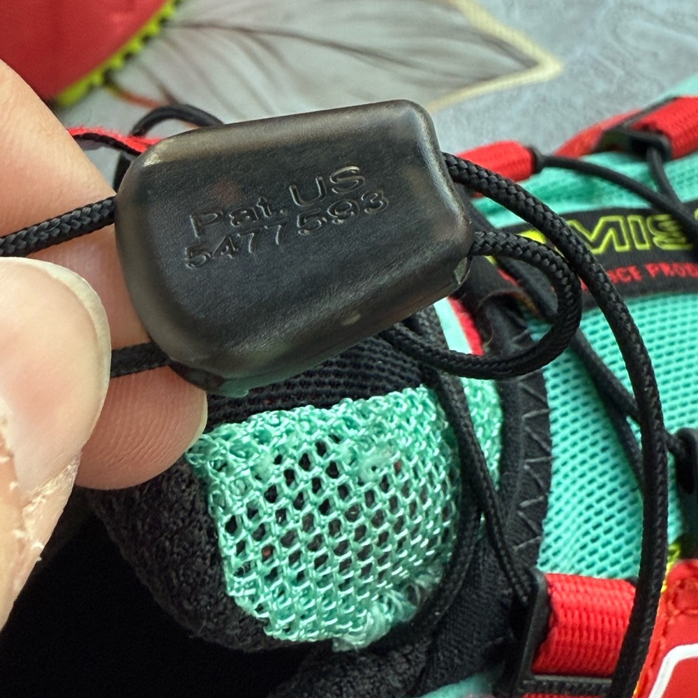 Salomon Vibrant Green and Red Trail Shoes - Picture 11 of 12
